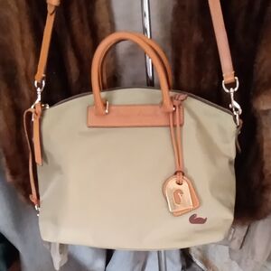 Dooney & Bourke Olive and Tan Satchel
